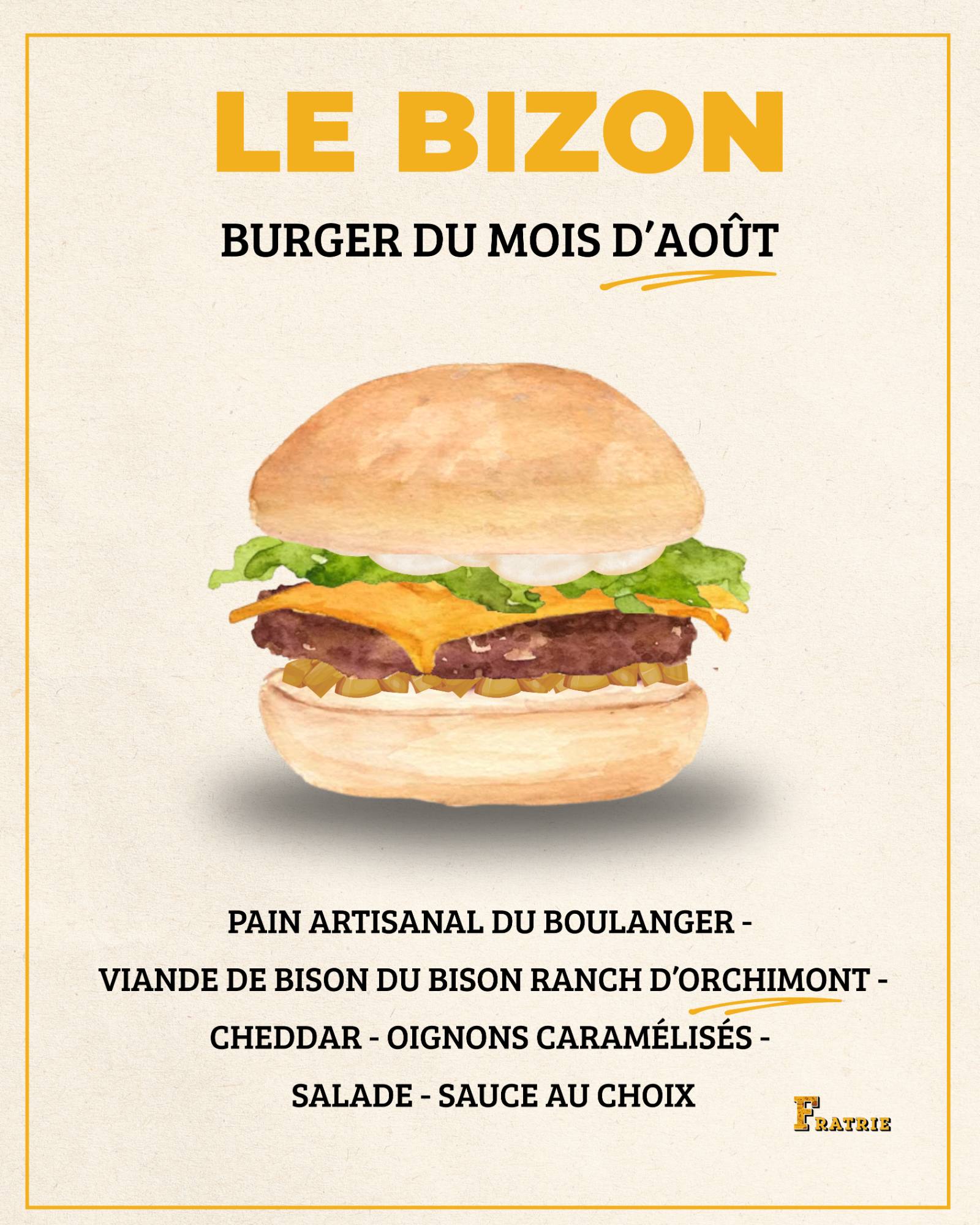 Le burger du mois, Le Bizon